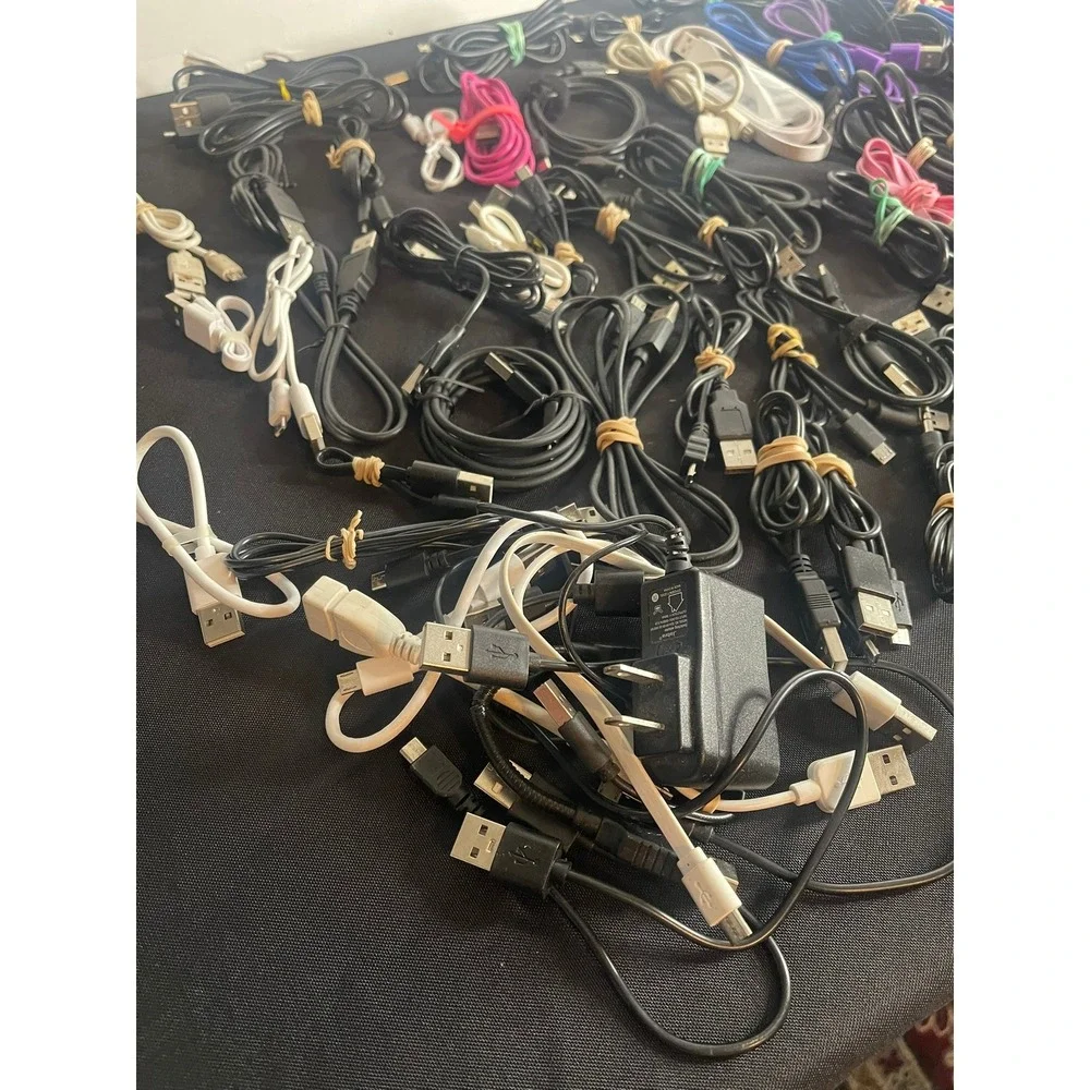 Bulk Lot 75+ USB to Micro-USB Charging Data Cables Wall Adapters Car Charger